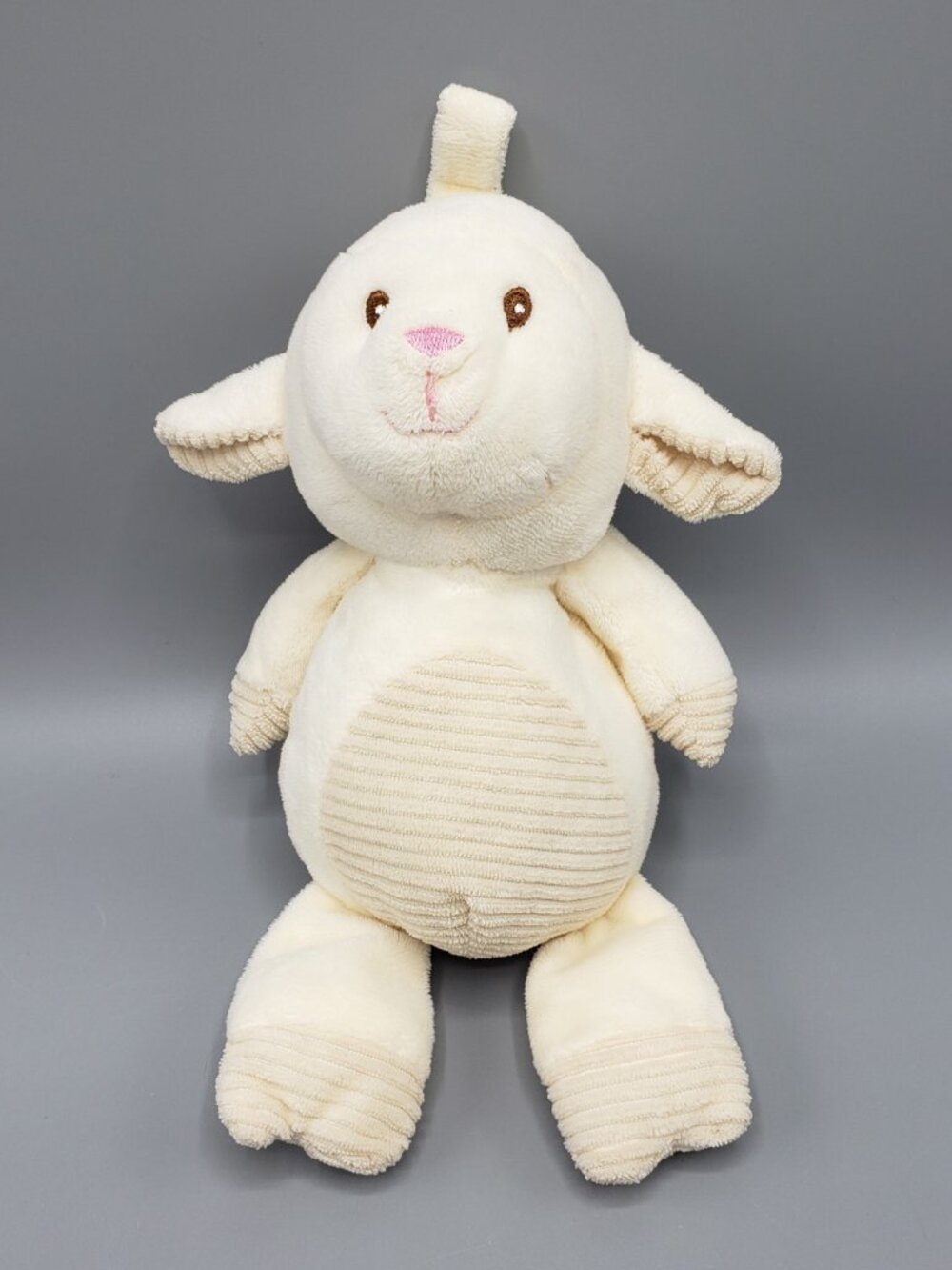 Kellytoy Rattle Plush 10" Lamb Sheep Cream Lovey 2018 Sensory Ribbed Crinkle Toy